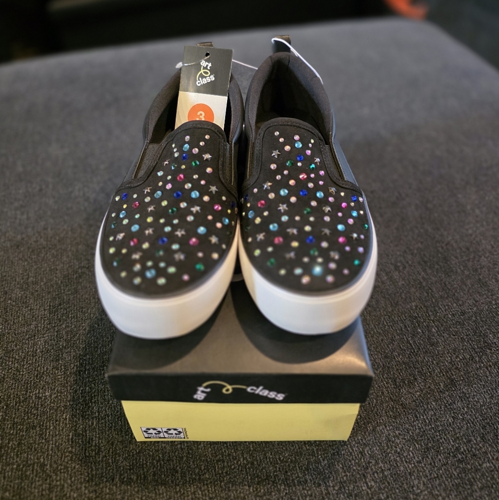 Art Class Black Hanna Sneakers Big Kids Size 3 - Picture 2 of 5